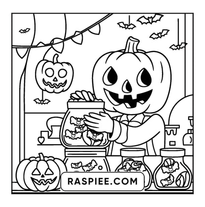 77 Bold and Easy Spooky Shop Coloring Pages Printable PDF Instant Download