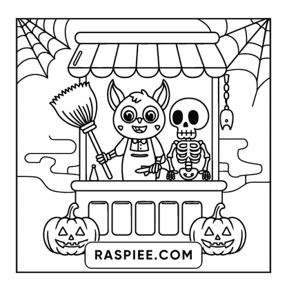 77 Bold and Easy Spooky Shop Coloring Pages Printable PDF Instant Download