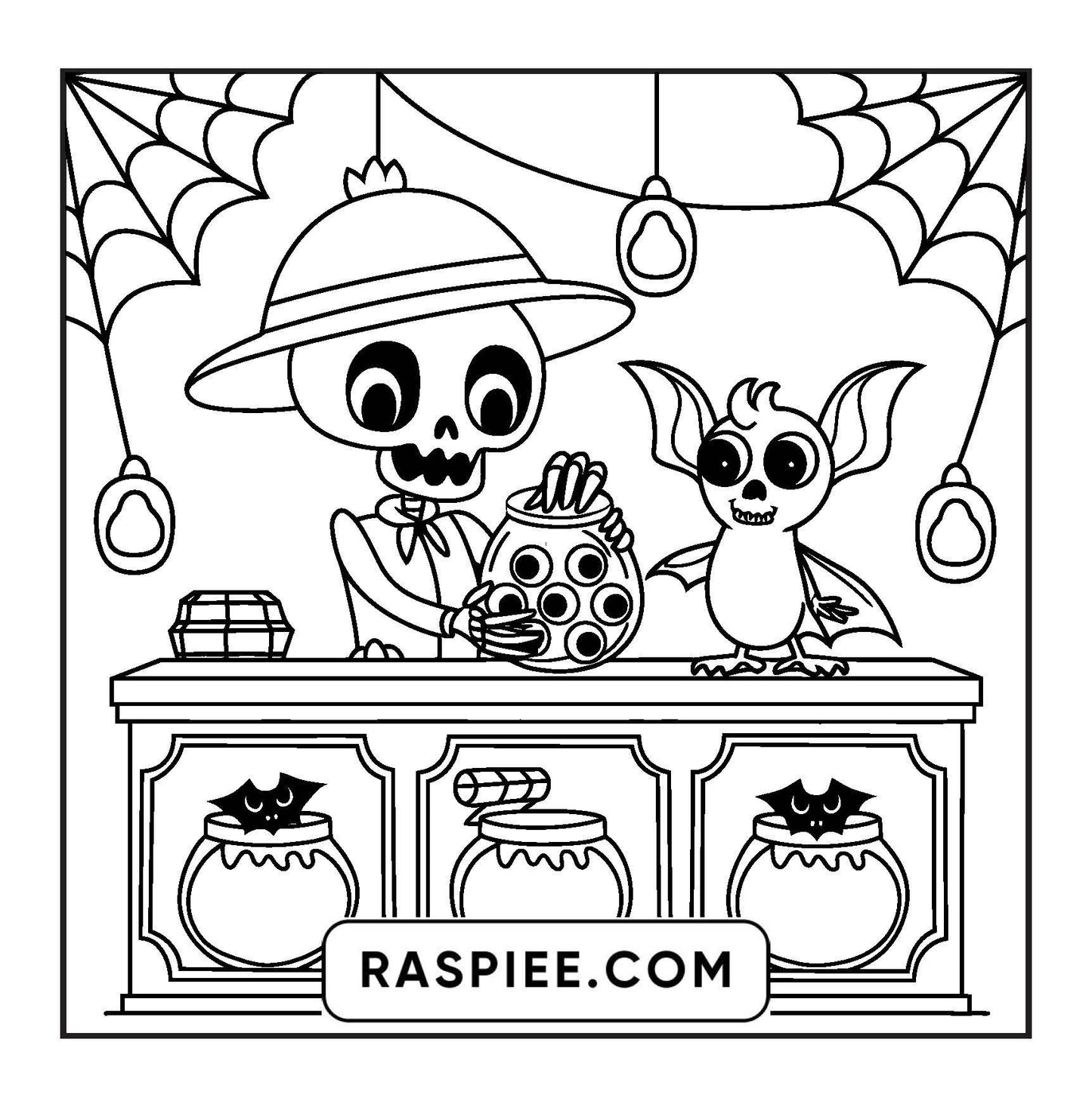 77 Bold and Easy Spooky Shop Coloring Pages Printable PDF Instant Download