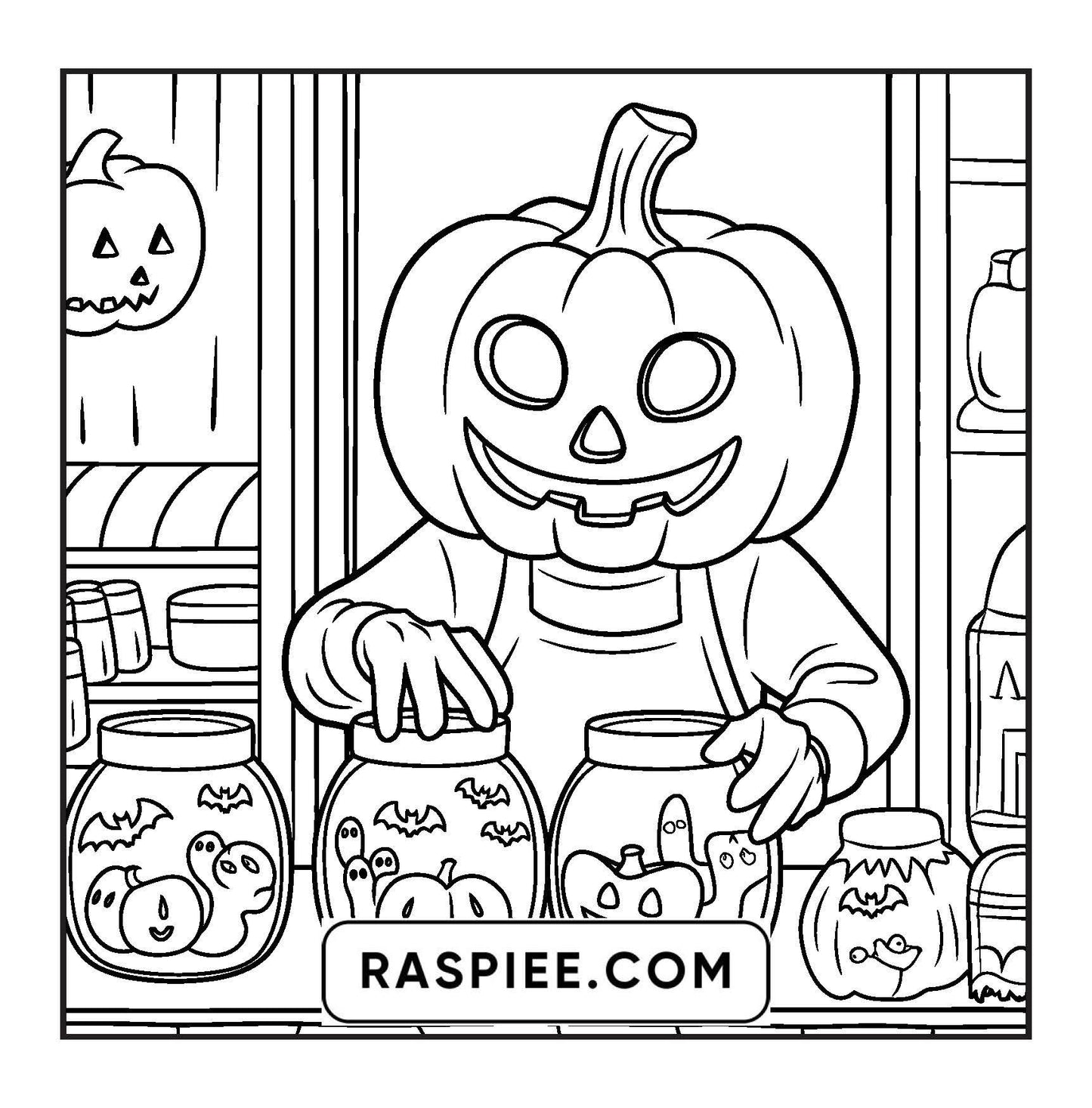 77 Bold and Easy Spooky Shop Coloring Pages Printable PDF Instant Download